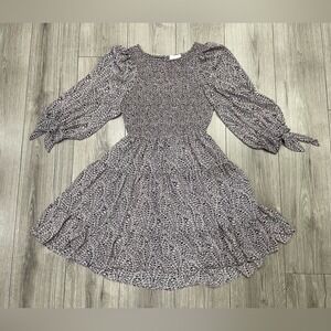 CINQ À‎ SEPT Annabelle open-back printed crepe de chine mini dress Sz 8